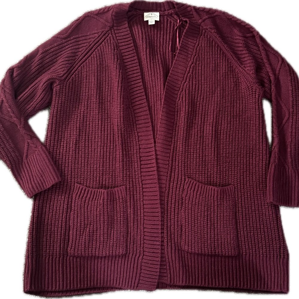 St. John's Bay Deep Burgundy Cardigan Sweater